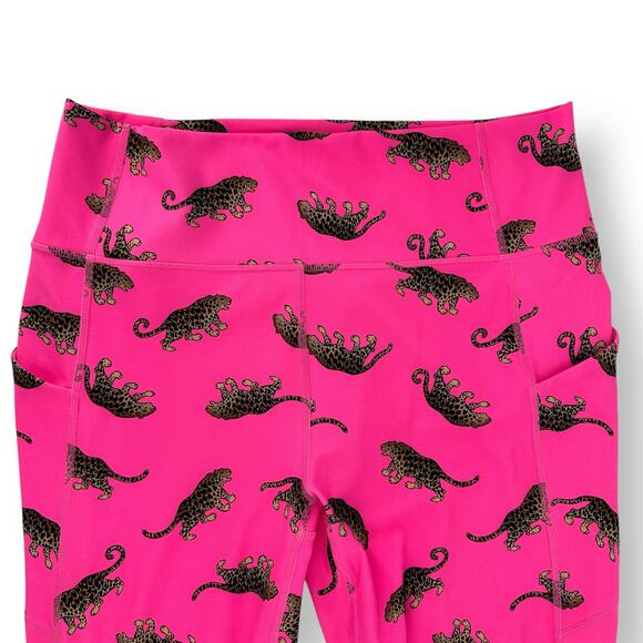 Fabletics Oasis PureLuxe High-Waisted 7/8 Leggings Sz XL Hot Pink Leopard Print - Picture 2 of 5